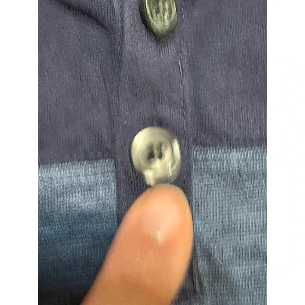 Banana Republic Shirt Men's Size Large Short Sleeve Shirt 3/4 Button Blue
